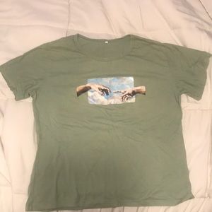 Basic Green T-shirt with hand print